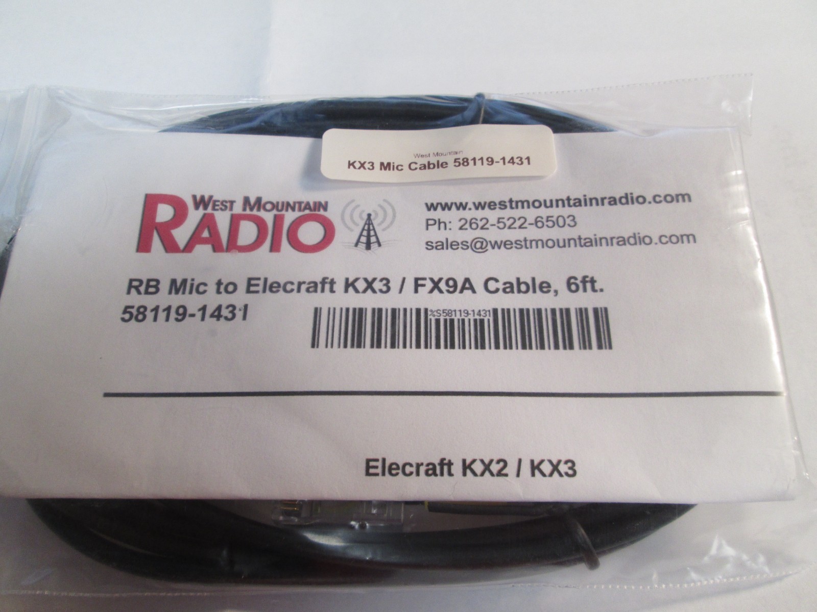 West Mountain KX3 Mic Cable 58119-1431
