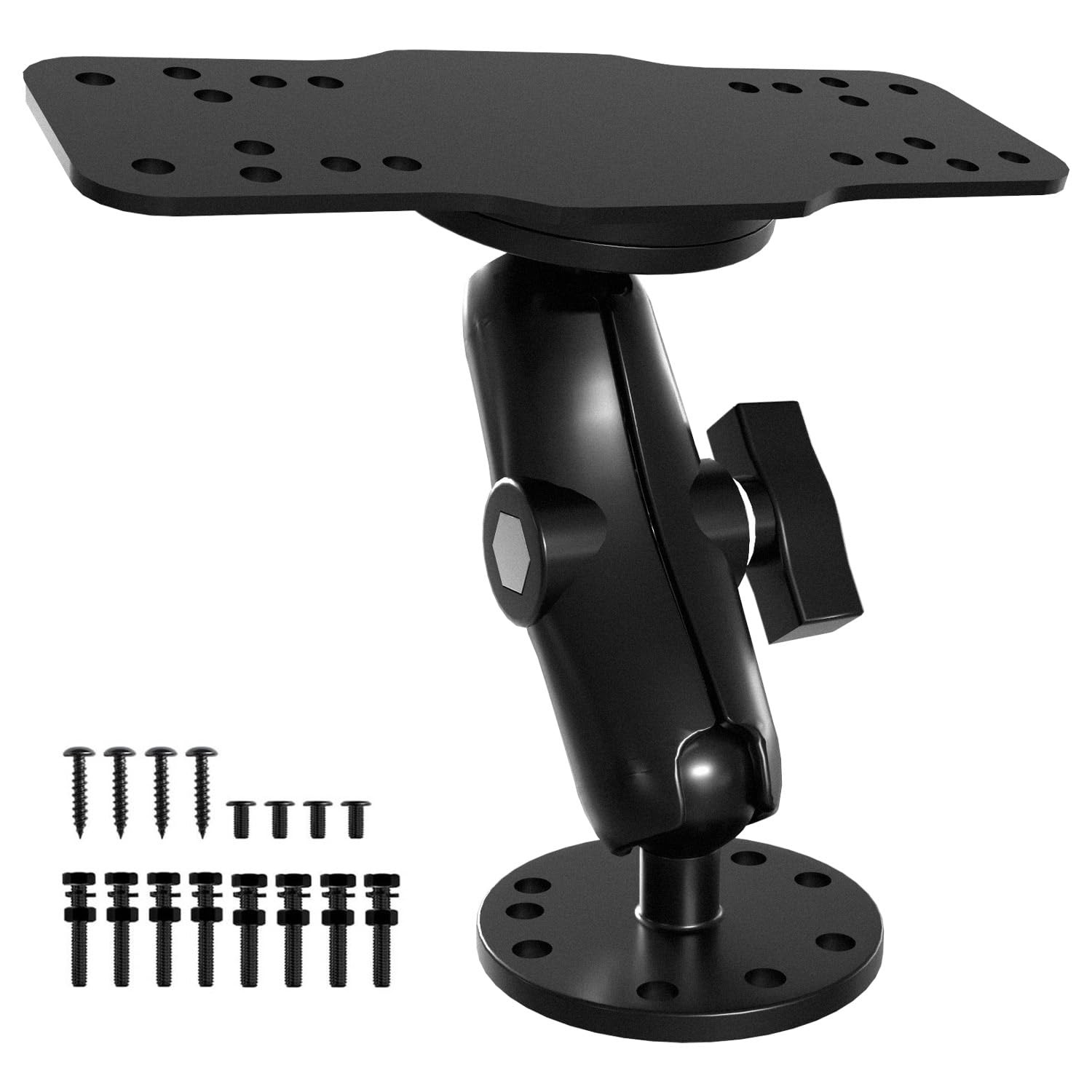 S108 Aluminum Alloy Fish Finder Mount Base, 5.4" Dual Purpose Mount with Rect...