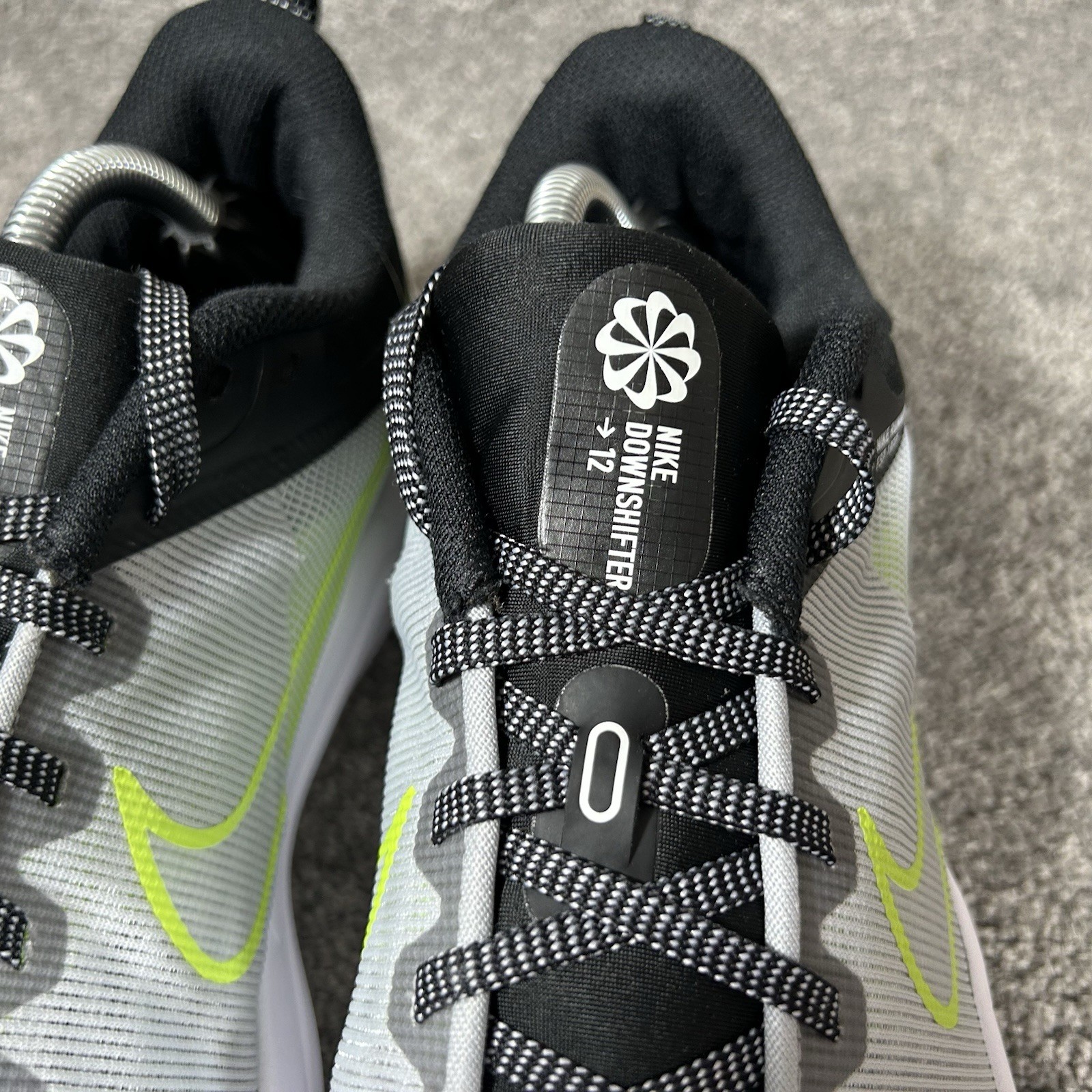 Nike Downshifter 12 DD9293-011 Women’s Size 11 Wolf Grey Volt Running Shoes Used
