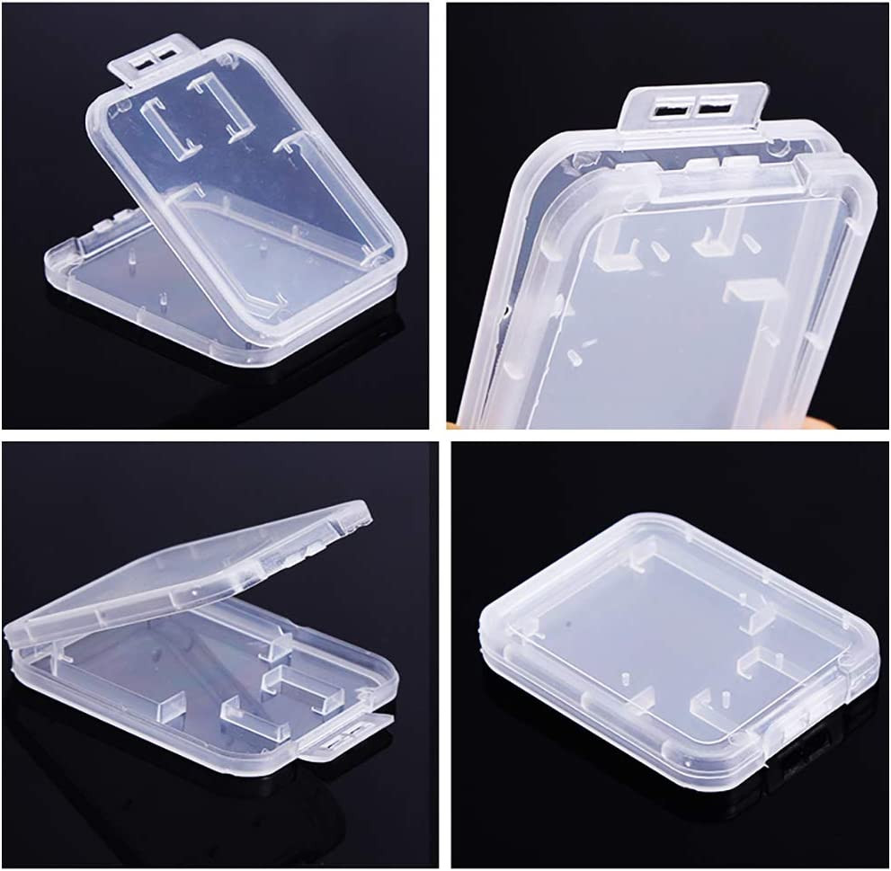 Clear Plastic Memory Card Case Compatible with SD SDHC SDXC Micro SD T-Flash Car