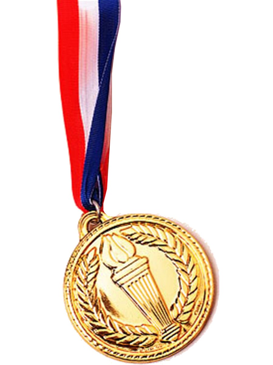 2" Costume Accessory Olympic Style Plastic Gold Medal
