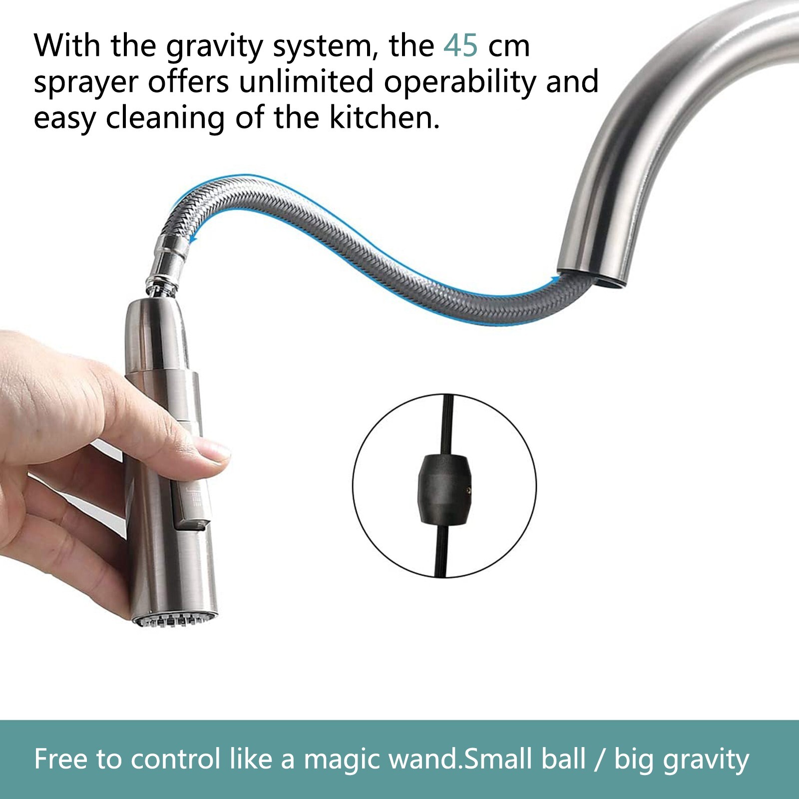 Touch Sensor Kitchen Faucet Pull Down Sprayer Swivel Sink Mixer Brushed Nickel