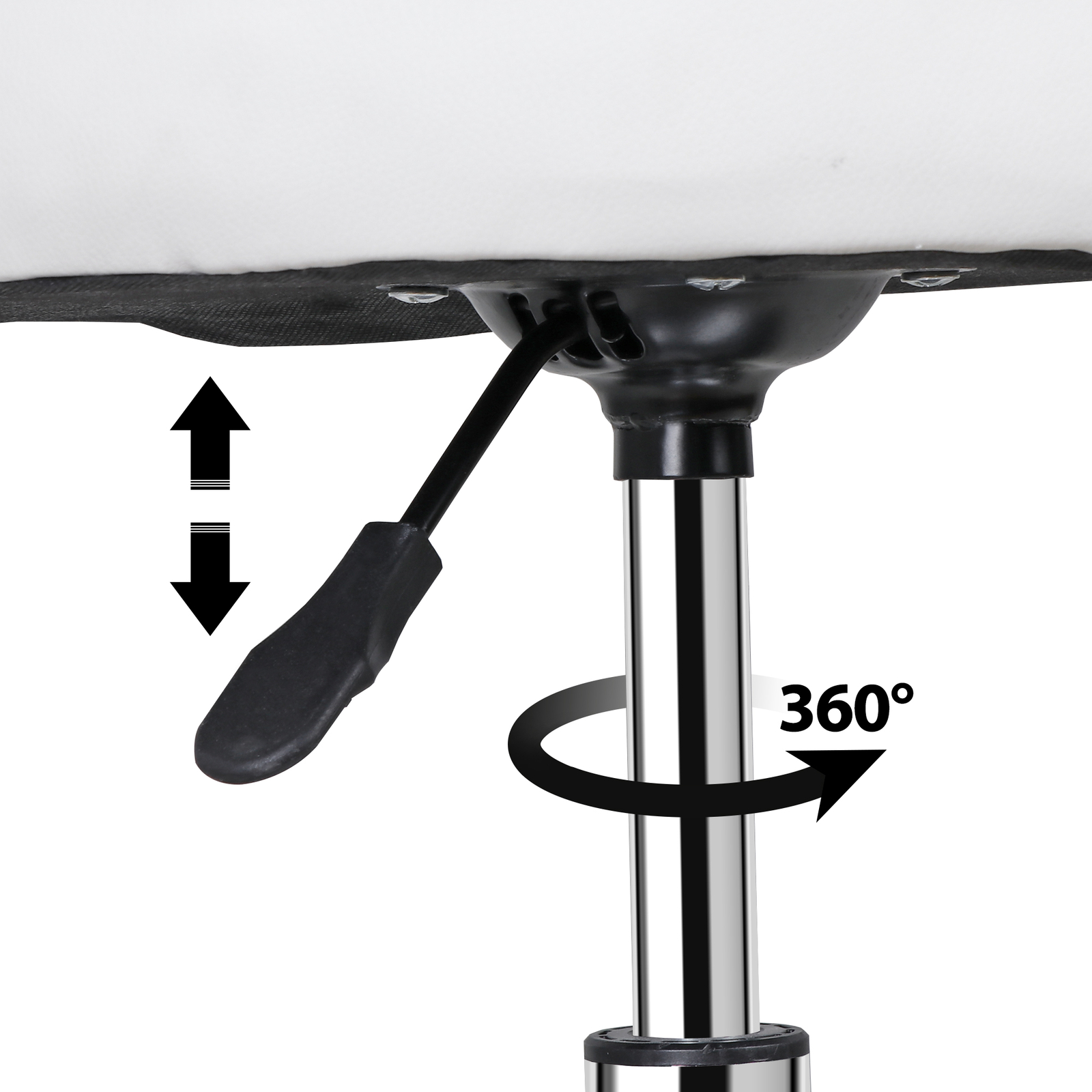 Vanity Stool 360° Swivel Makeup Stool Adjustable Ottoman for Bedroom Bathroom