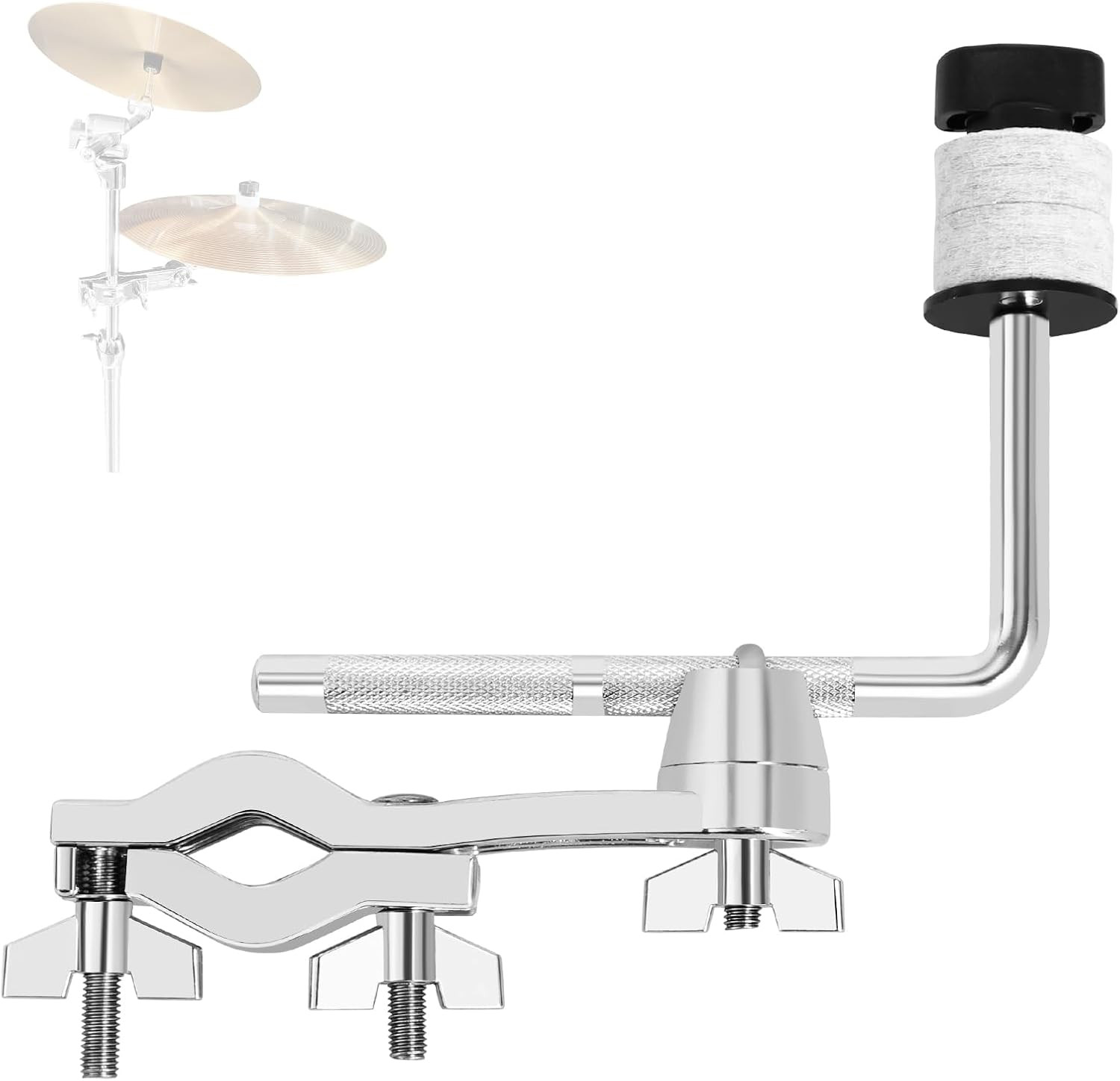 Drum Set Mounting Clamp Cymbal Stand Extension Arm L Cymbal Clamp for 8-12 Inch