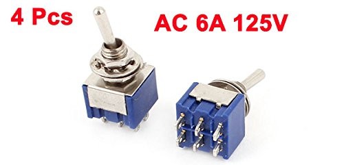 uxcell A15062200ux0651 2 Position 6Pins DPDT ON-Off Micro Mini Toggle Switch AC
