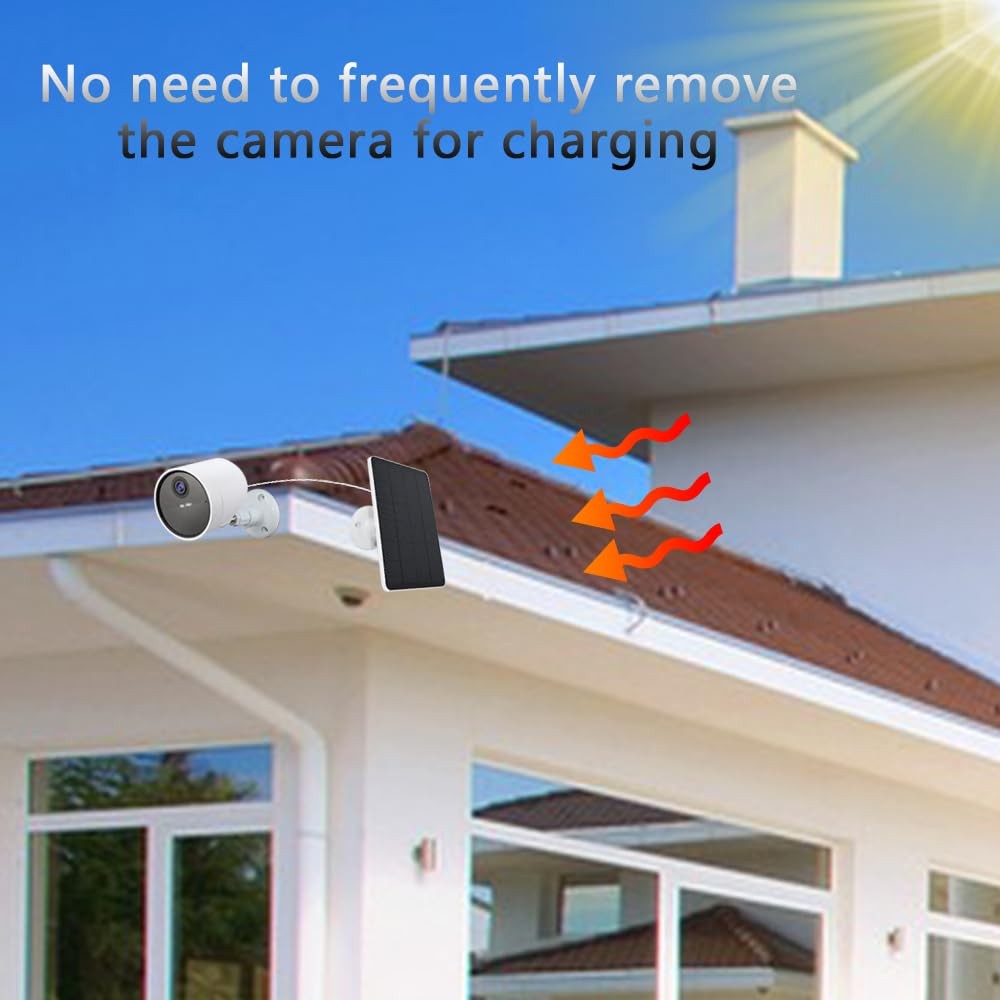 Solar Panel with SimpliSafe Outdoor Series 2 Wireless, 4W 5V Solar Panel with...