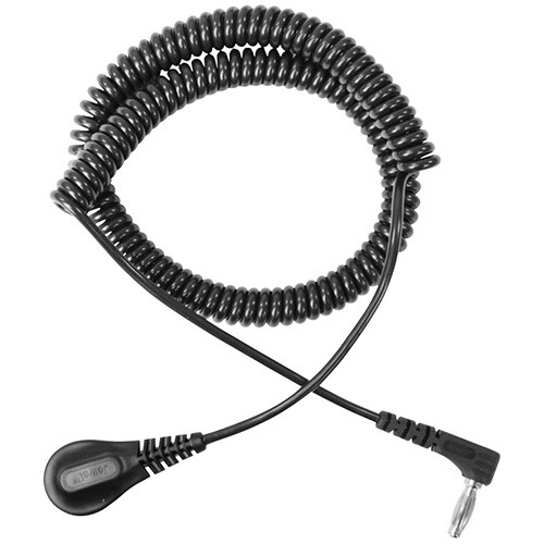 Desco 09206 6 ft. Single Conductor Coil Cord,MagSnap,Angle Banana