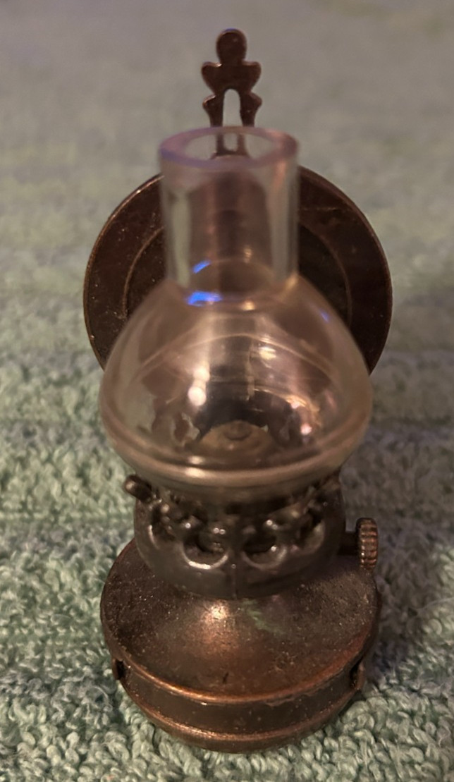 Vintage Metal Pencil Sharpener- old fashion oil lamp