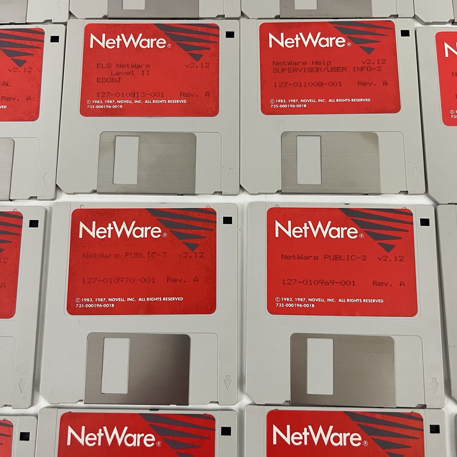 Vintage 80’s Novell NetWare Computer Software 20 Disk 10024