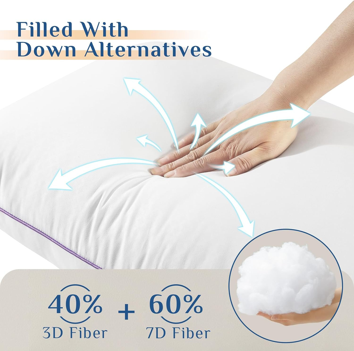 Firm Pillows Queen Size Set of 2, Supportive Bed Pillows