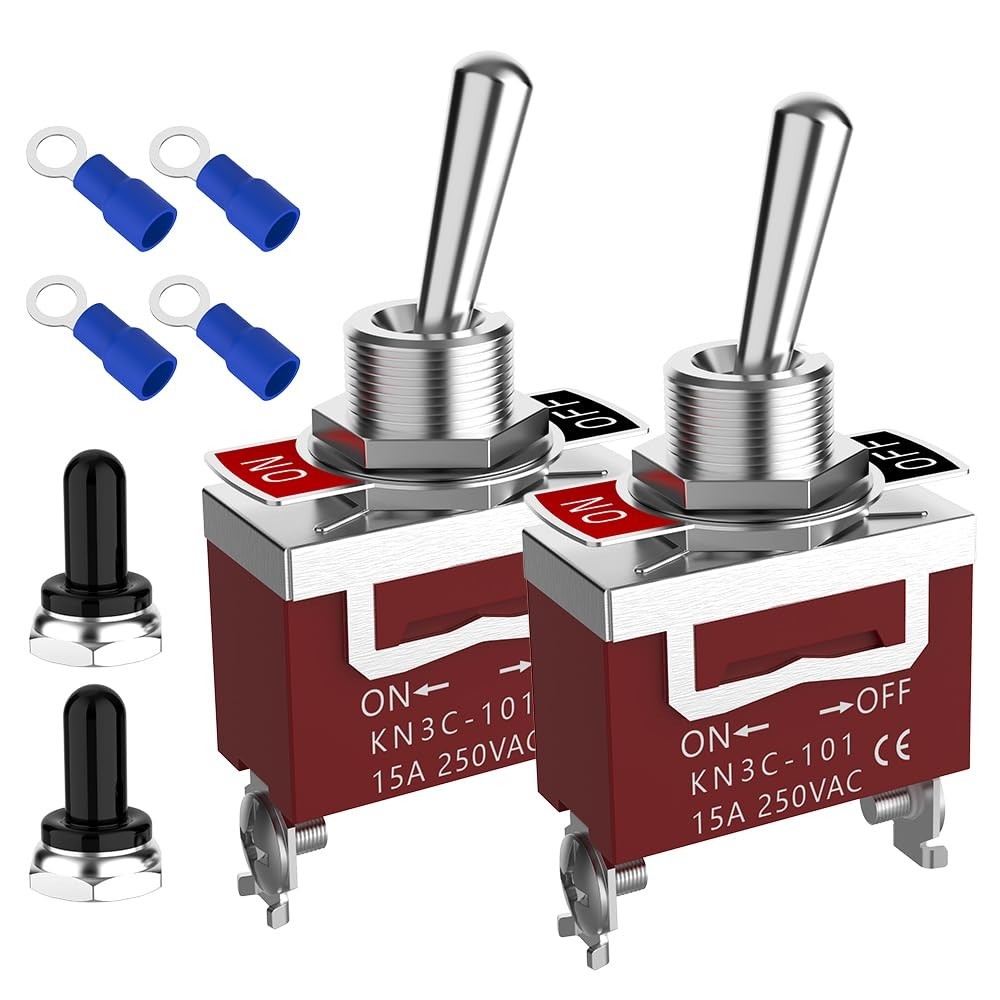 12V 30A Heavy Duty Waterproof Toggle Switch SPST ON/Off 2 Pin 2 Pack