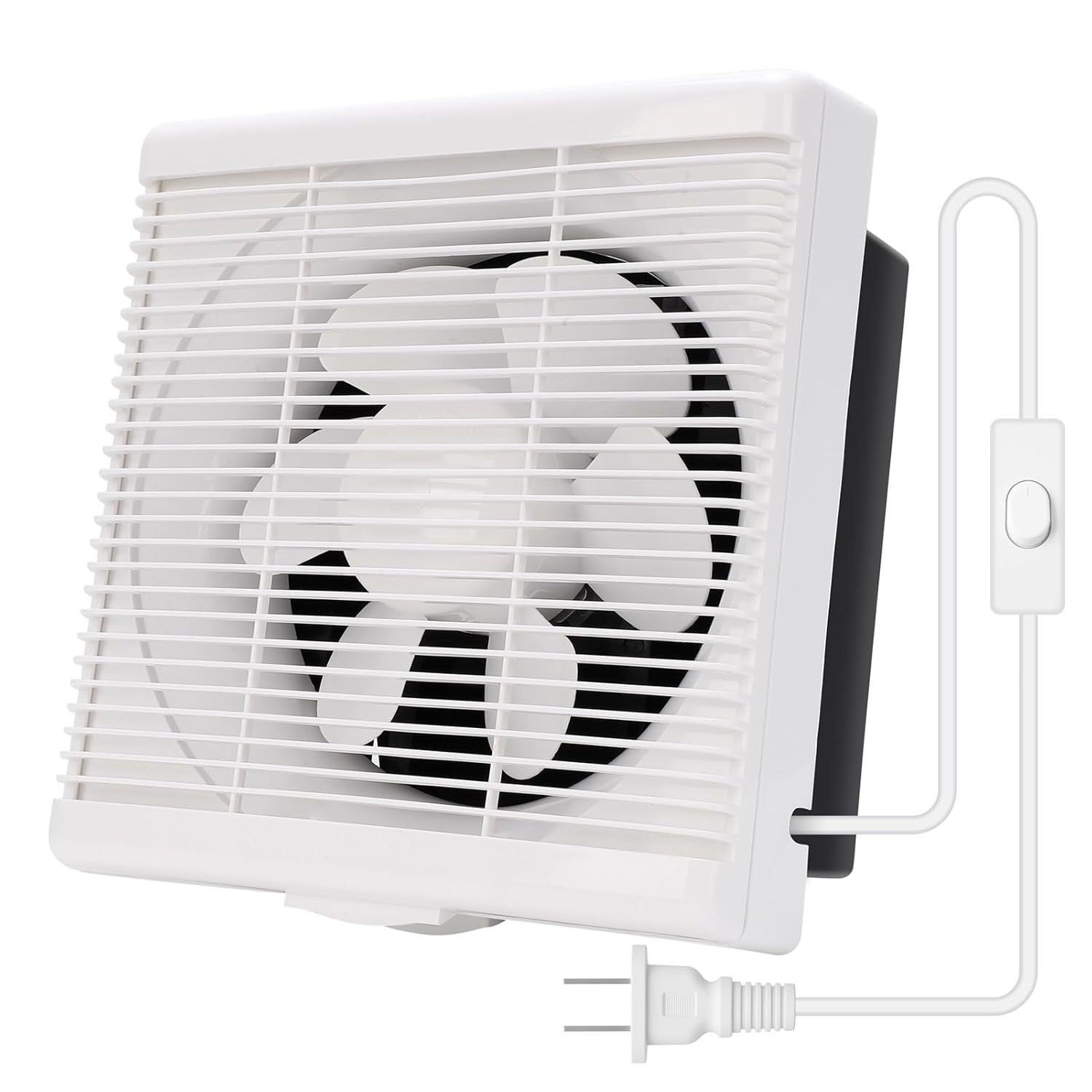 10 Inch Exhaust Fan with Mesh, Through-Wall Window Ventilation Fan, 110V Shutter