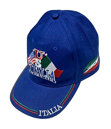 US/Italia Flags Embroidered Baseball Cap – Colorful Italian Hat - One Size Blue