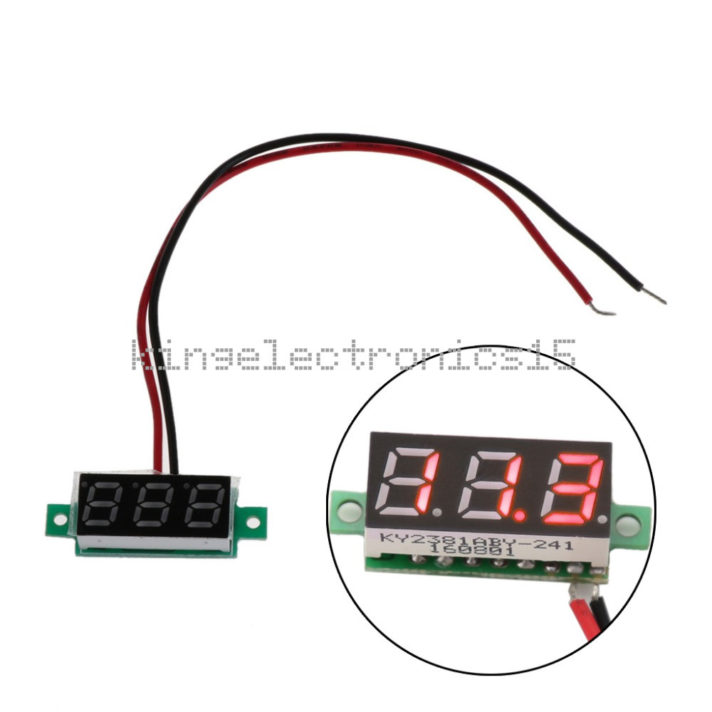 0.28" DC 0-100V / 2.5-30V 2/3-Wire Voltmeter LED Display Voltage Panel Meter K9