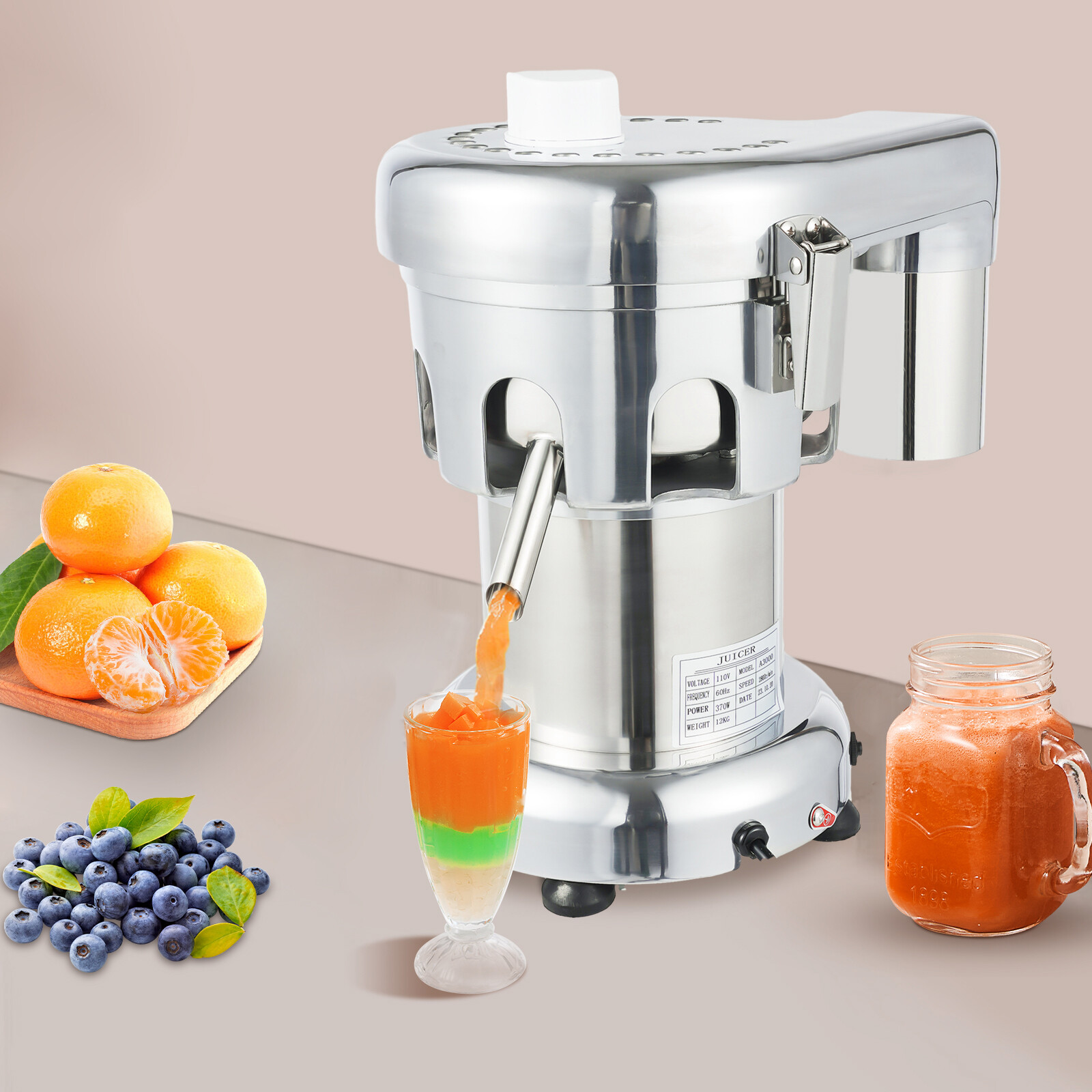 Juice Extractor 110V 370W Centrifugal Juice Extractor Juicing Fruit & Vegetable