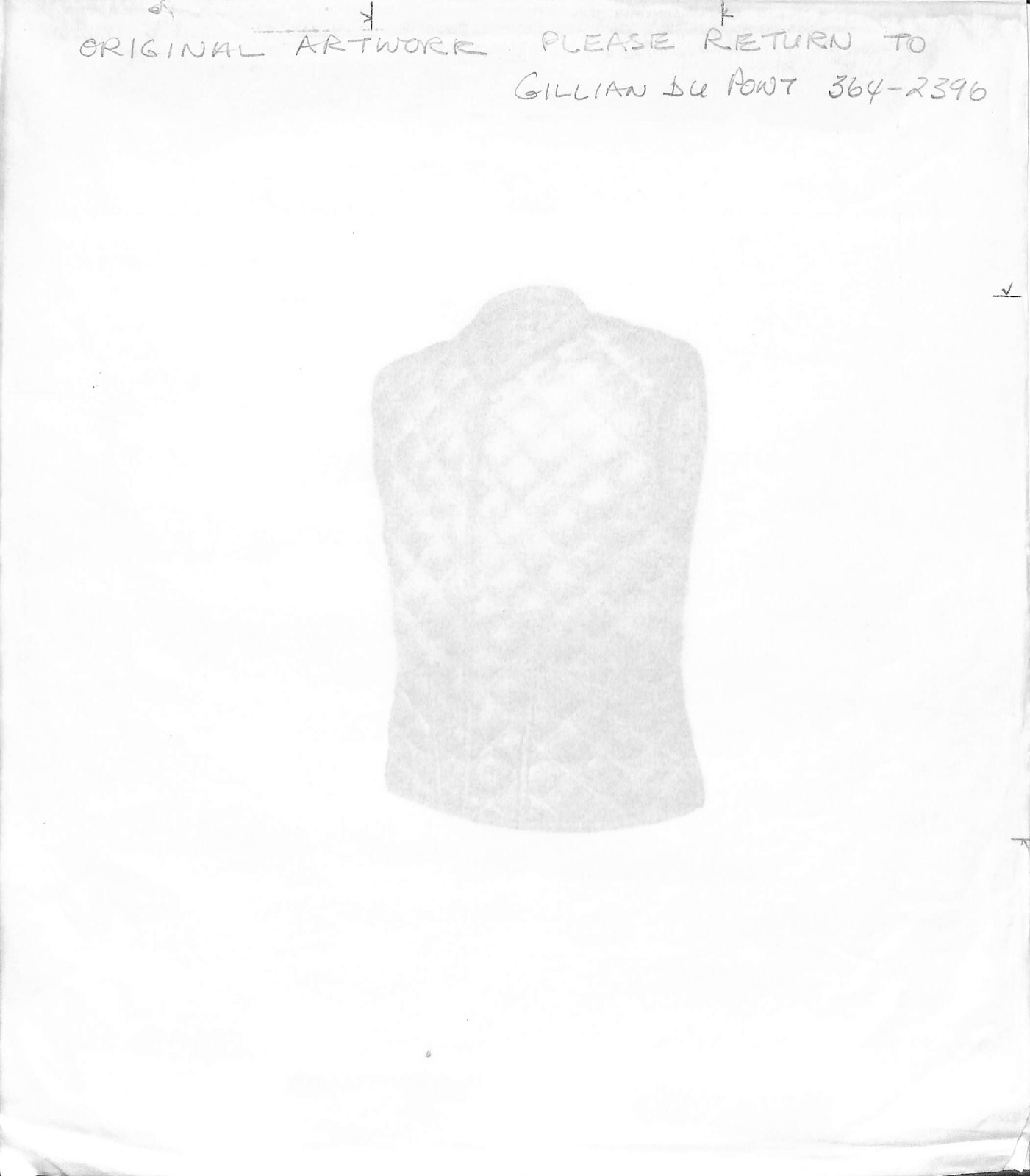 Quilted Vest Graphite Drawing