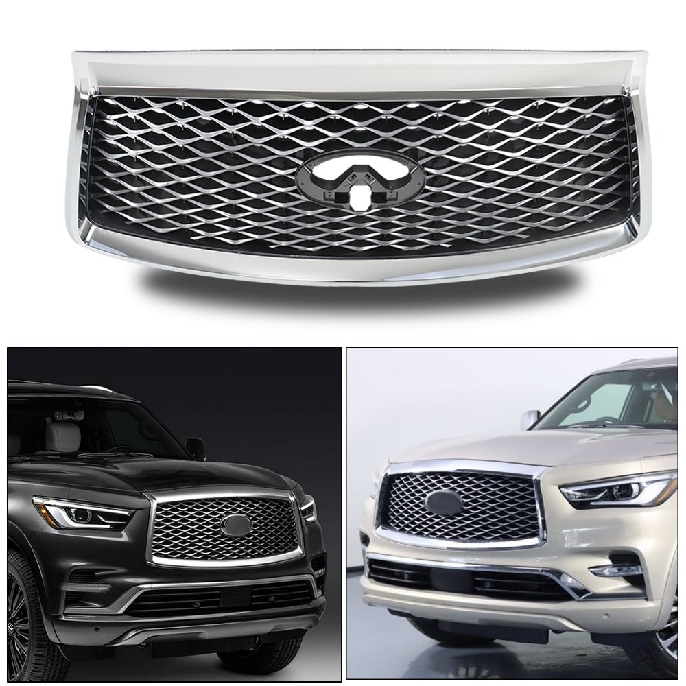 For INFINITI QX80 2018-2021 Front Upper Grille W/Camera Option Grill 623106GW0A