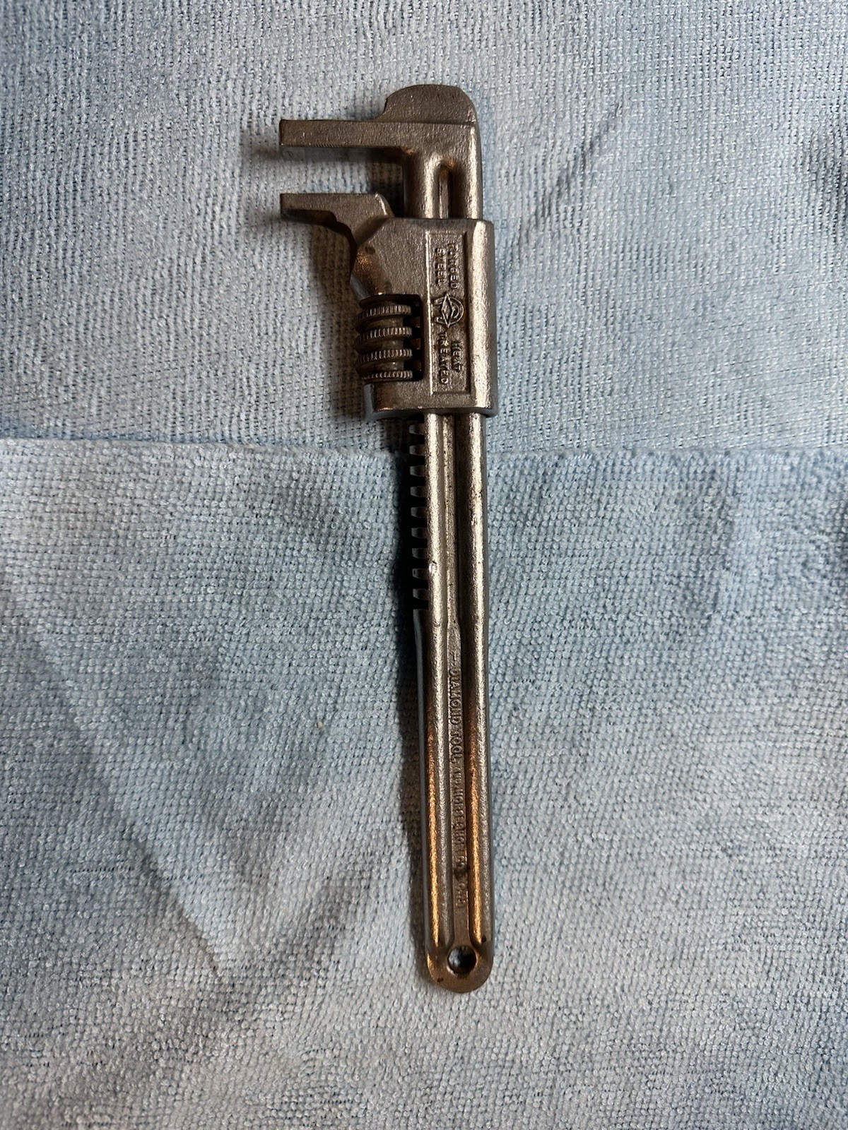 Vintage Diamond tool and horseshoe Adjustable Pipe Wrench Monkey Wrench