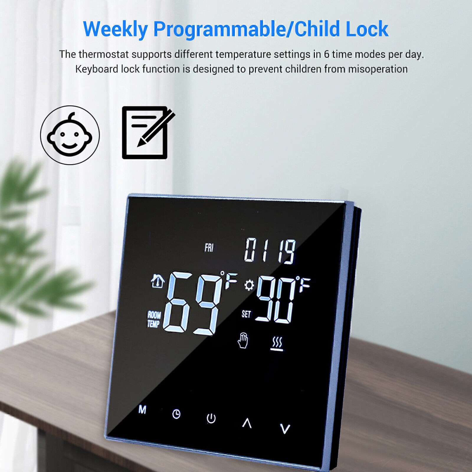 WIFI Smart Thermostat LCD Display Remote App Management for Climate Control US