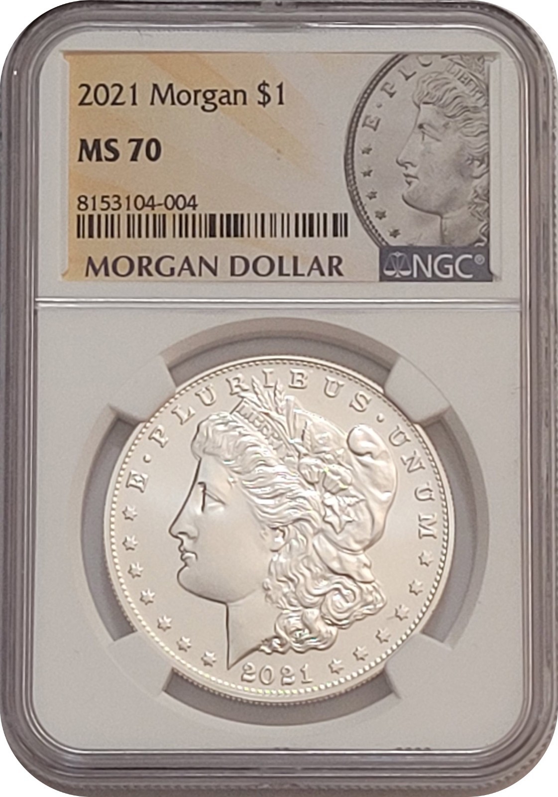 2021 Morgan Silver Dollar Coin Philadelphia Mint NGC MS70