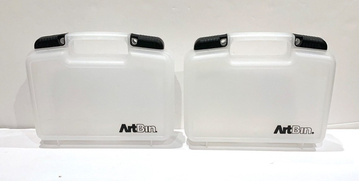 Lot of 2 ArtBin Quick View Carrying Case Small Translucentl w/ Sliding Locks