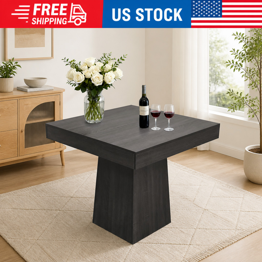 Square Dining for 4, 31.5'' Small Kitchen Table with Pedestal Base Farmho Table