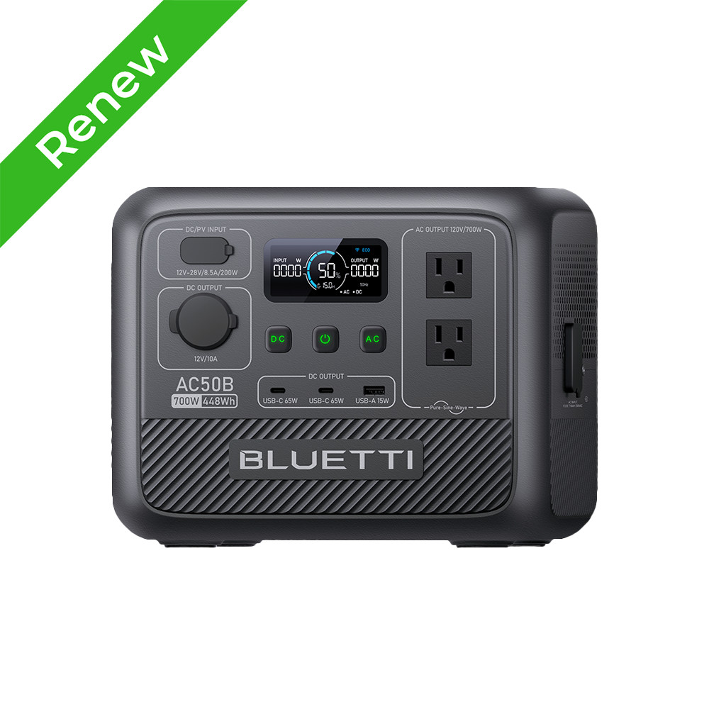 BLUETTI AC50B 448Wh 700W Portable Power Station for Road Trip/Power Outage Renew