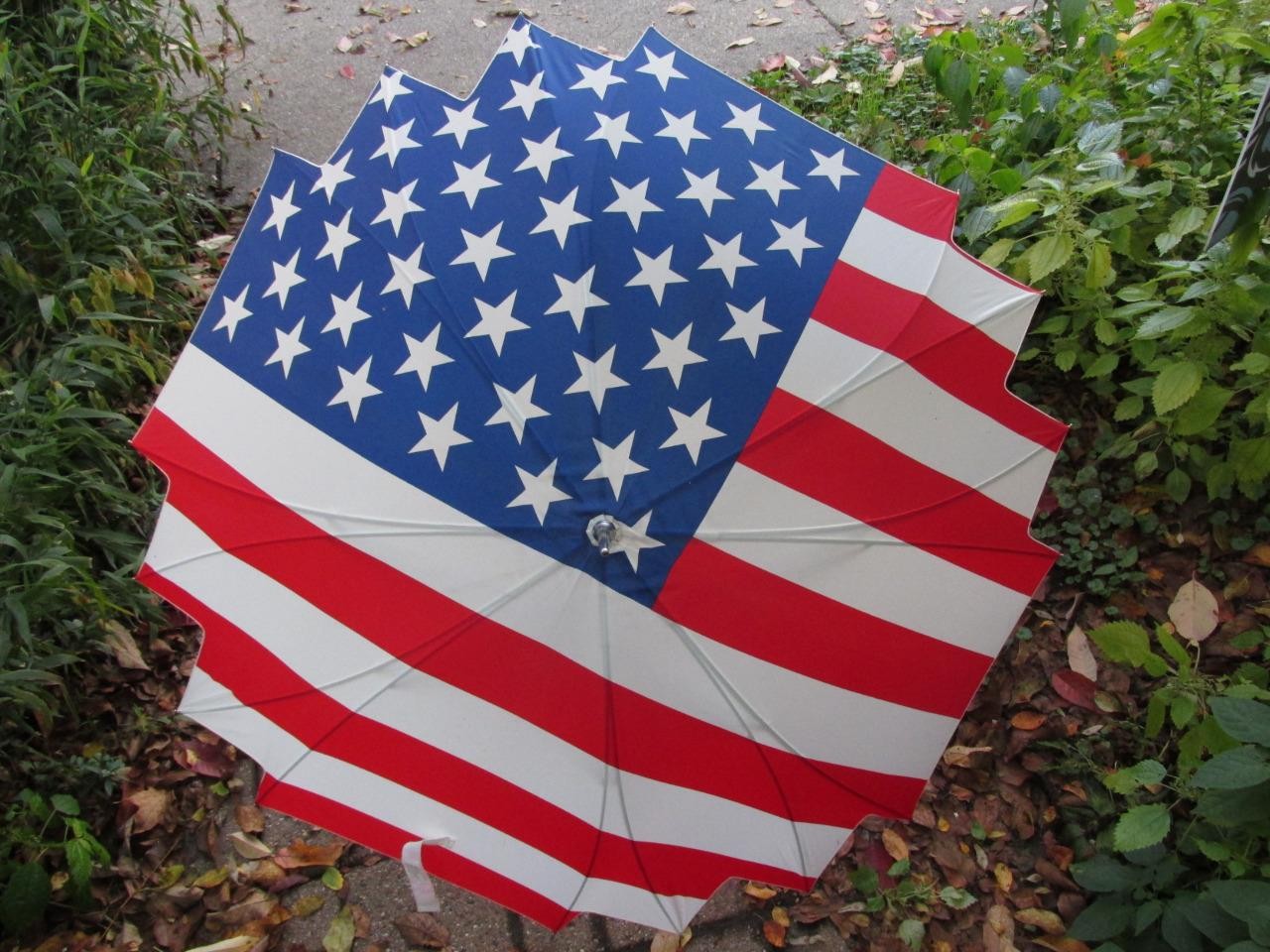 Artfarm Custom Umbrella - "Stars & Stripes Forever" U.S. Flag Design - EXC Cond