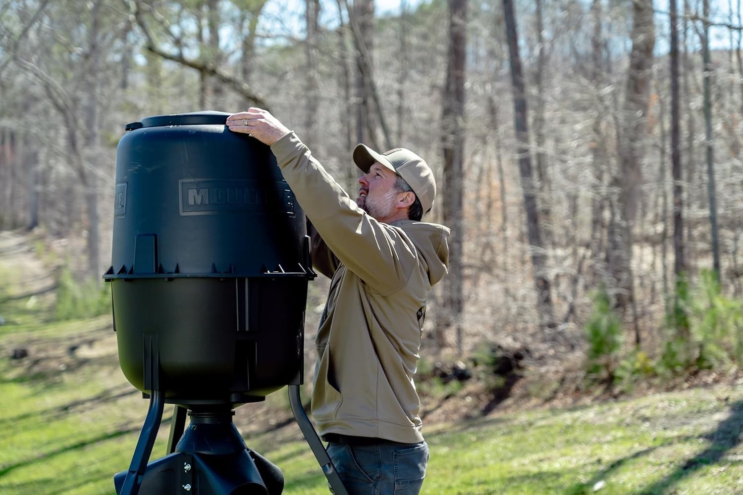 Moultrie 250 lb. Gravity Deer Feeder - Tripod Game Feeder - Easy Conversion Adap