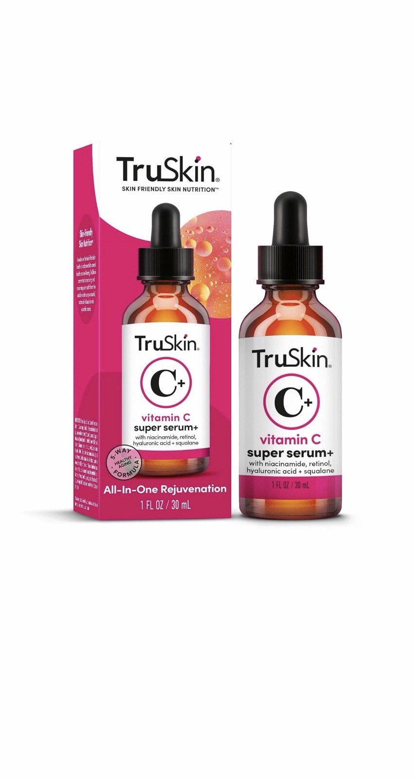 TruSkin Vitamin C Anti Aging Facial Super Serum Dark Spot Fade 1oz Buy 1 Get 1
