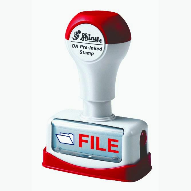 FILE Two Color Preinked Title Stamp by Shiny (TEN025)