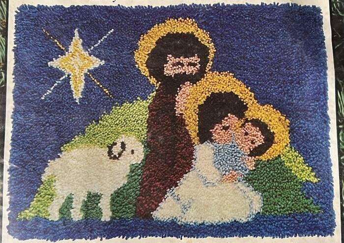 Caron Latch Hook Pattern #3095 NATIVITY SCENE 27"x20" Pre-Printed Canvas