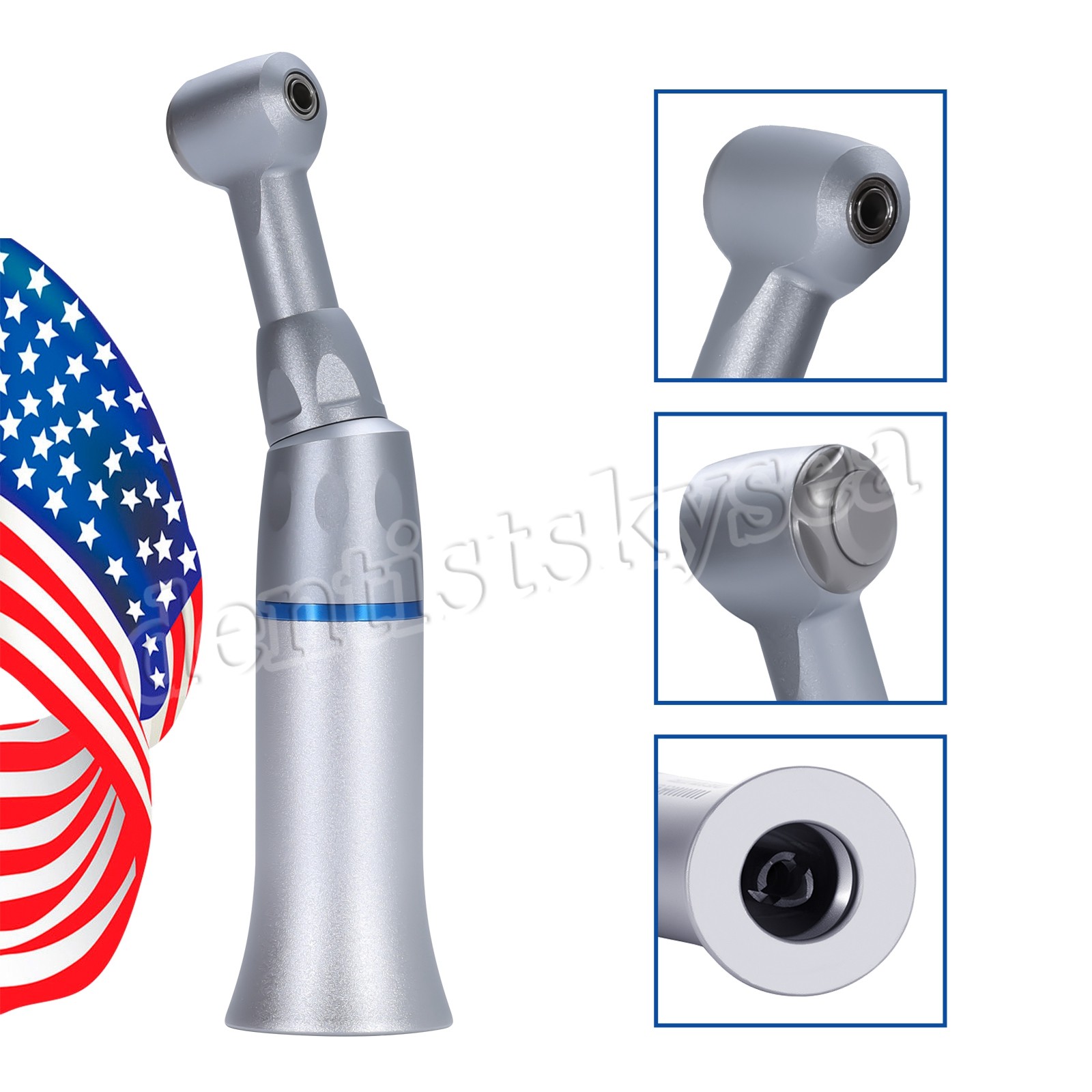 3Pcs Dental 1:1 Low Slow Speed Push Button Contra Angle Handpiece E-type AS