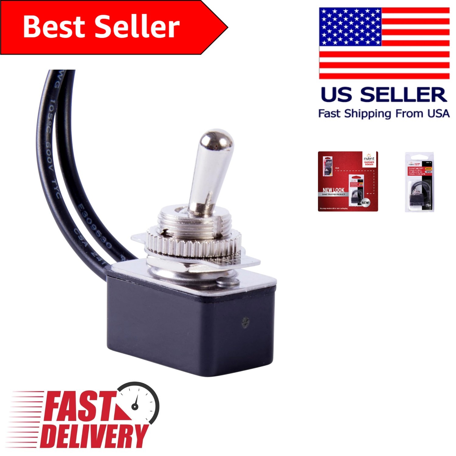 Compact SPST Toggle Switch - 6-Inch Leads, Ideal for DIY and Professional Use