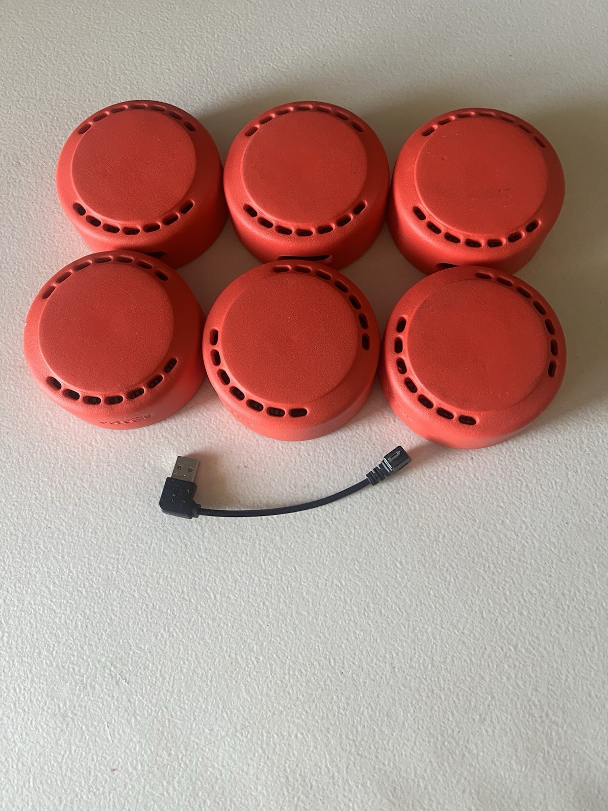 Group If (6) Amazon Echo Dot Kids Edition Smart Assistant Punch Red Case/Cord.