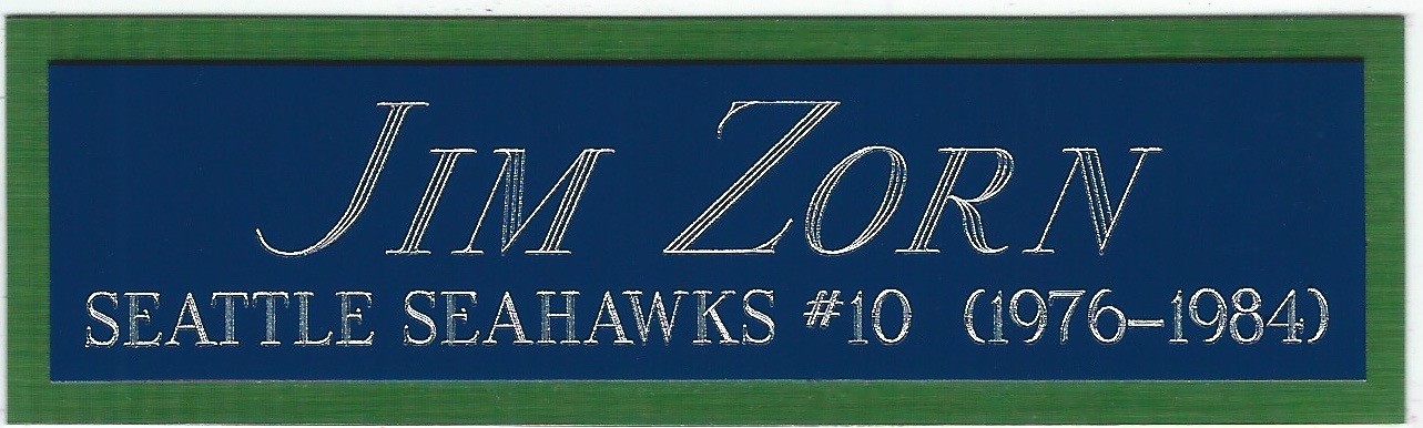 JIM ZORN SEAHAWKS NAMEPLATE FOR AUTOGRAPHED Signed FOOTBALL-HELMET-JERSEY-PHOTO