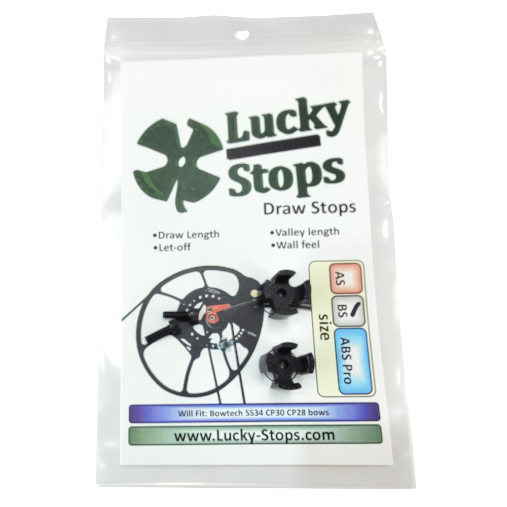 BS Draw Stops Pro fits Bowtech SS34, CP30, CP28 Bows Lucky Stops