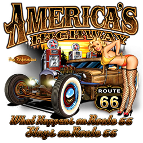 Hot Rod America's Highway Rt 66 Rat Rod T-shirt Small to XXXXXL 100% Cotton
