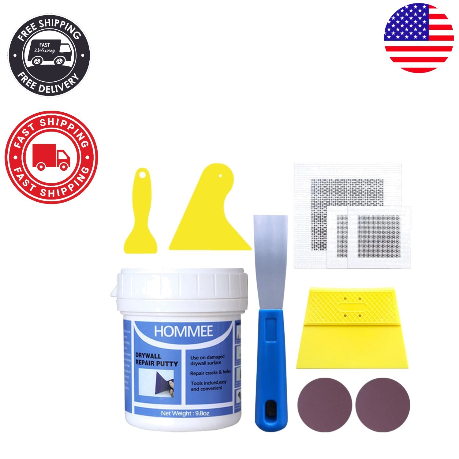 Formaldehyde-Free Wall Repair Kit: Complete Solution with Patches and Tools