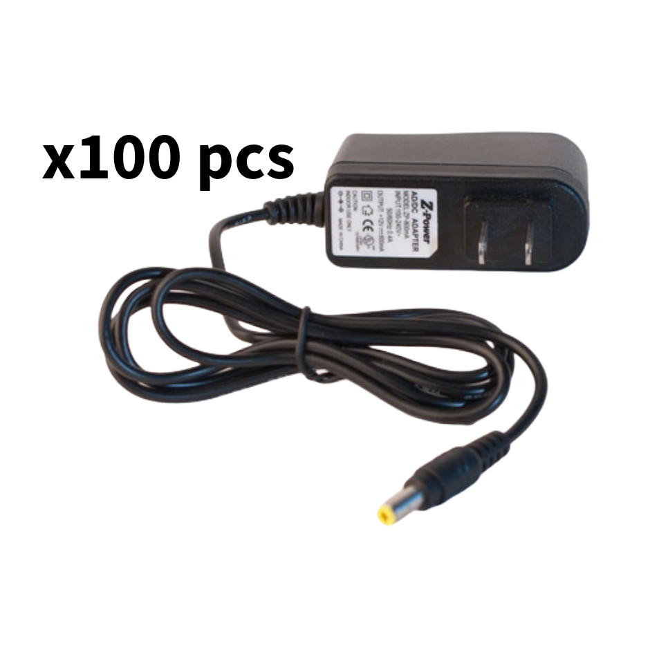Lot of 100x ZP-1A: 12V DC 1A Power Supply 2.1 x 5.5 Plug