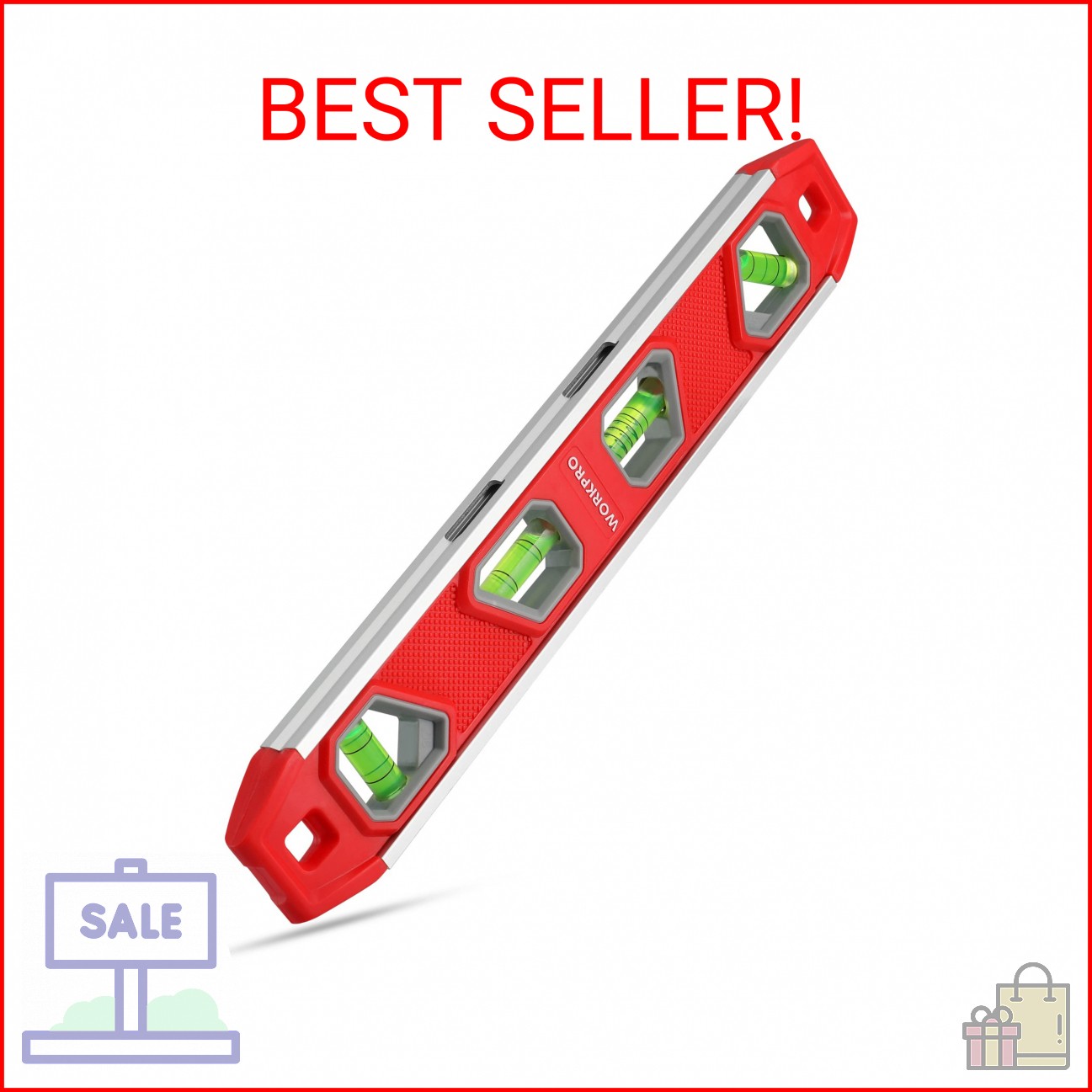 WORKPRO 12 Inch Torpedo Level, Magnetic Small Leveler Tool, Plumbing Level with