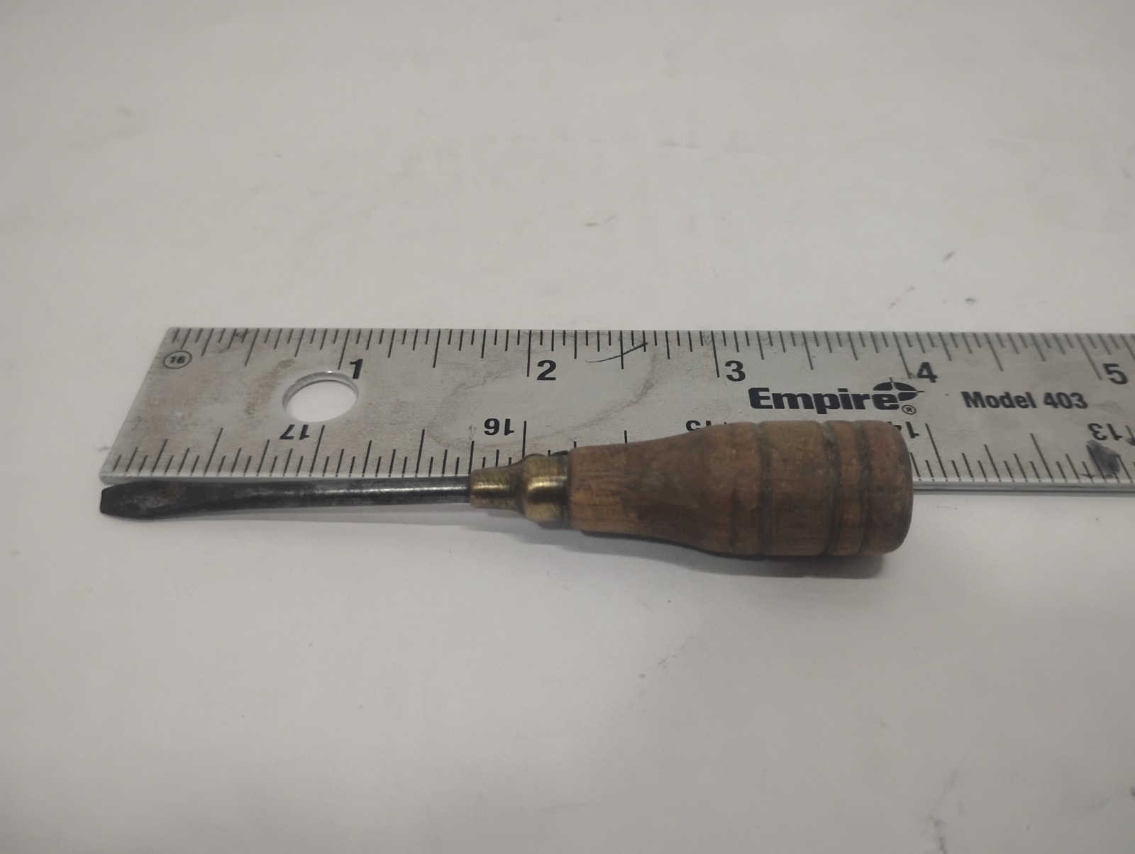 Vintage Small 3.5" Slotted (Flathead) Lathe Turned Wood Handle
