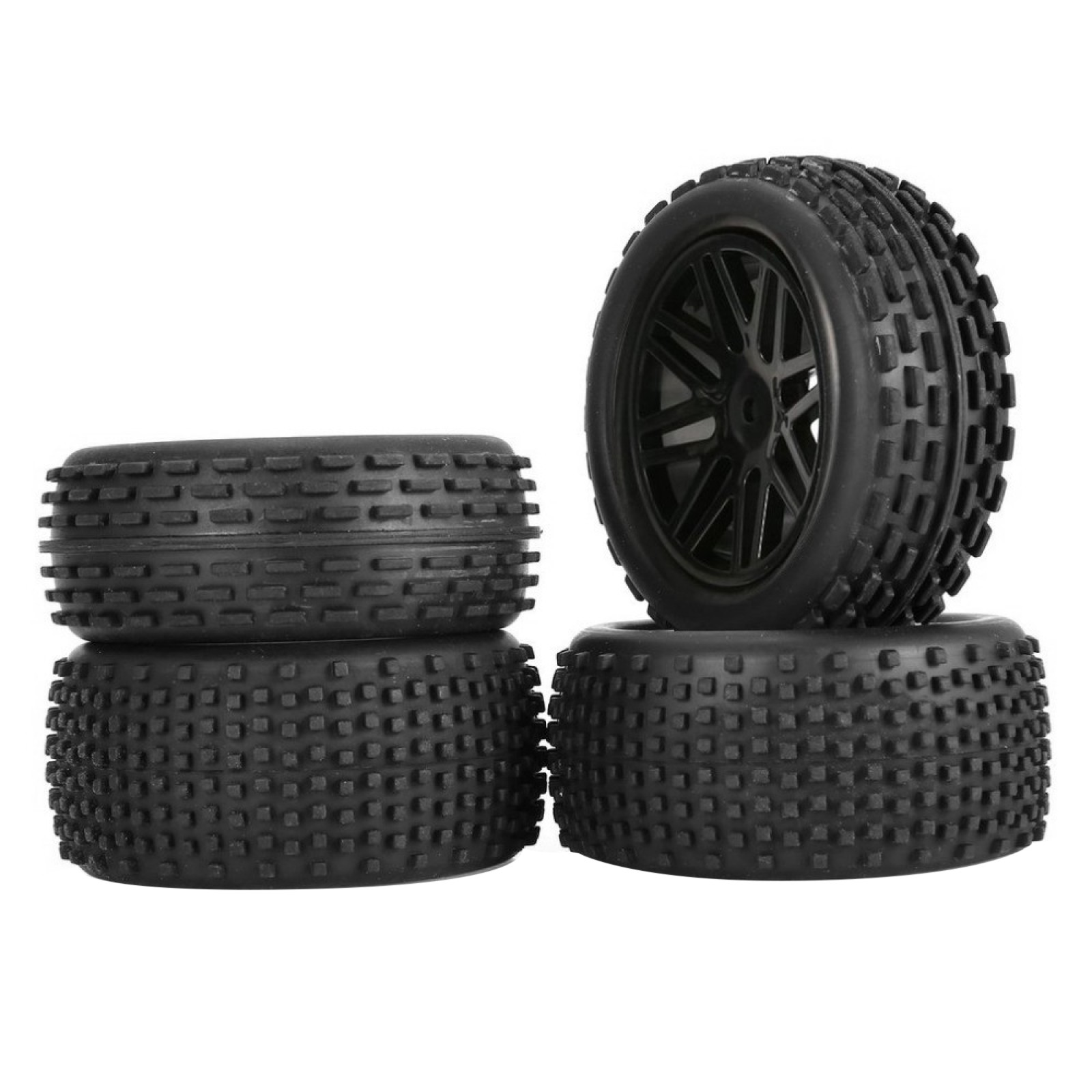 4 Pack Rubber Wheel Tires for Wltoys 1/10 1/12 1/14 104001 124019 RC Car Upgrade