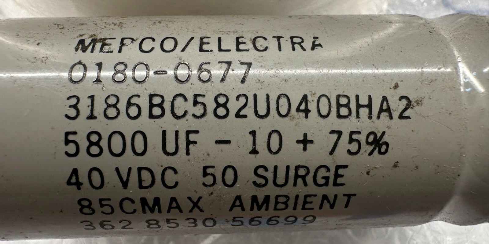 MEPCO 5800uF 40V Large Can Electrolytic Capacitor 3186BC582U040BHA2