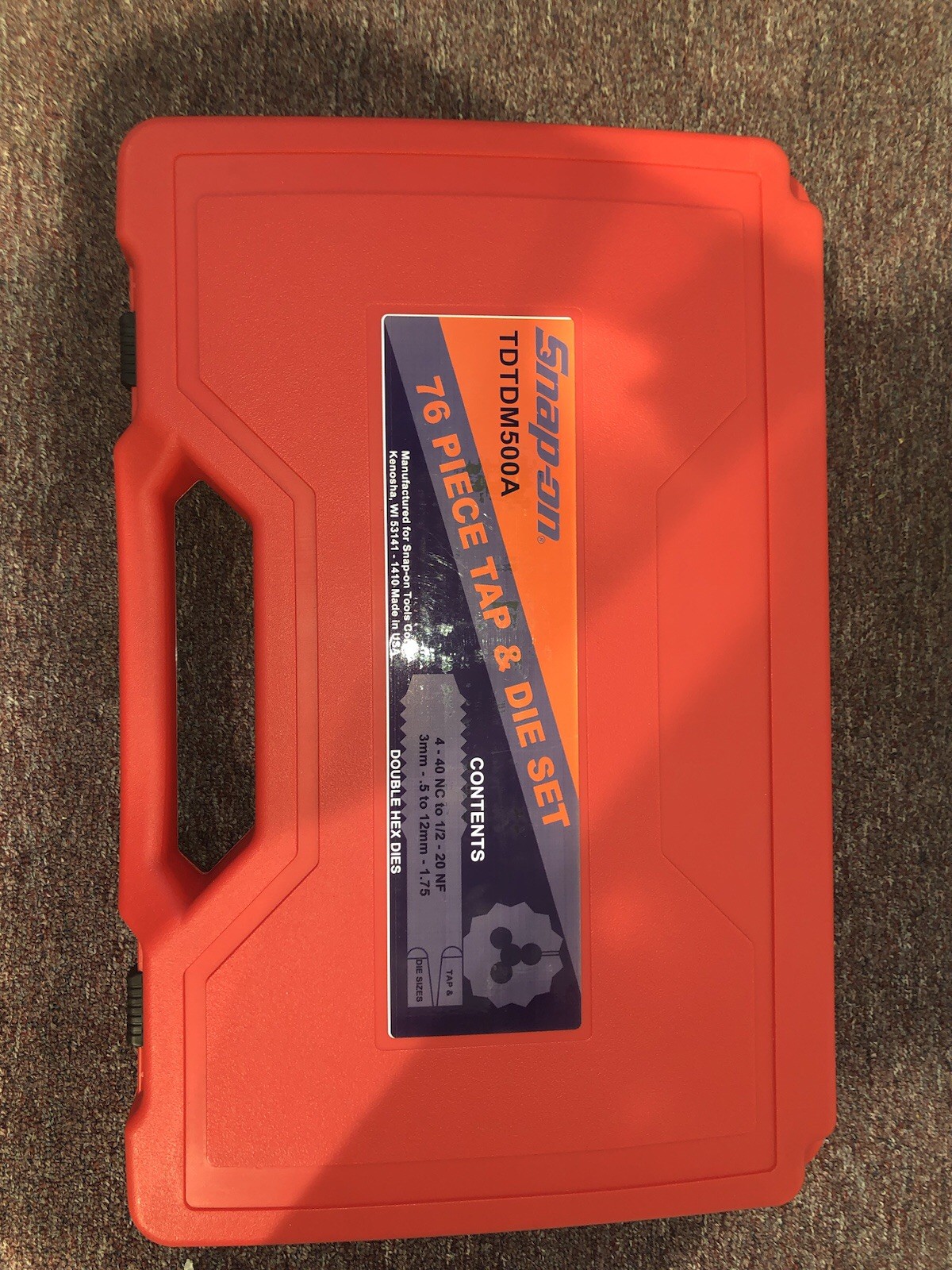 Snap-on TDTDM500A 76-Piece Master Tap & Die Set in Hard Case - Free Shipping
