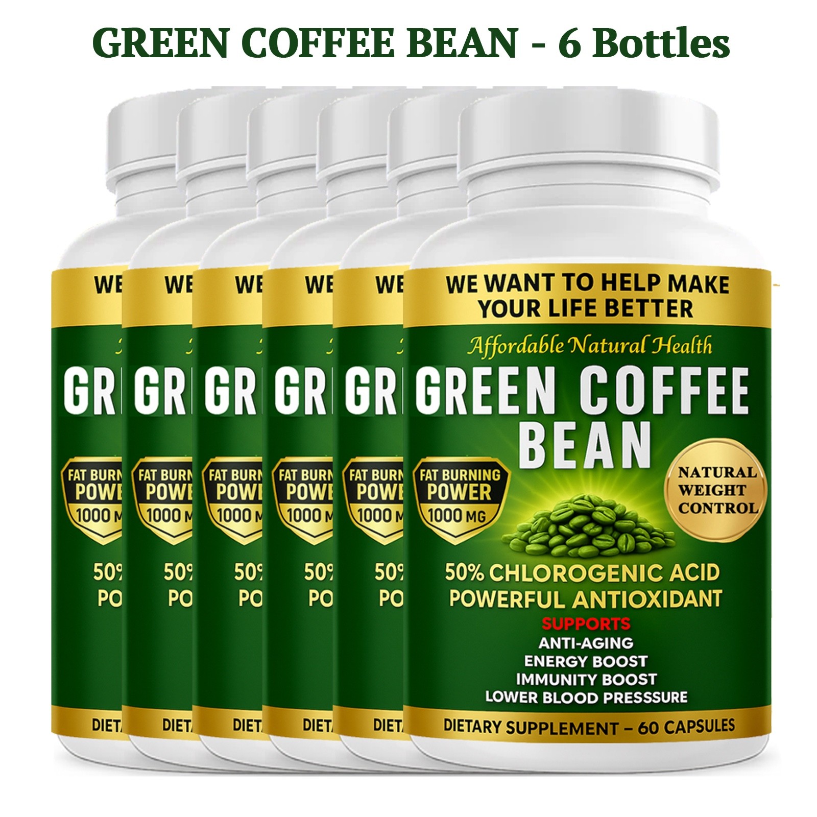 Green Coffee Bean Extract Weight Loss fat burner appetite suppressant 1000 mg