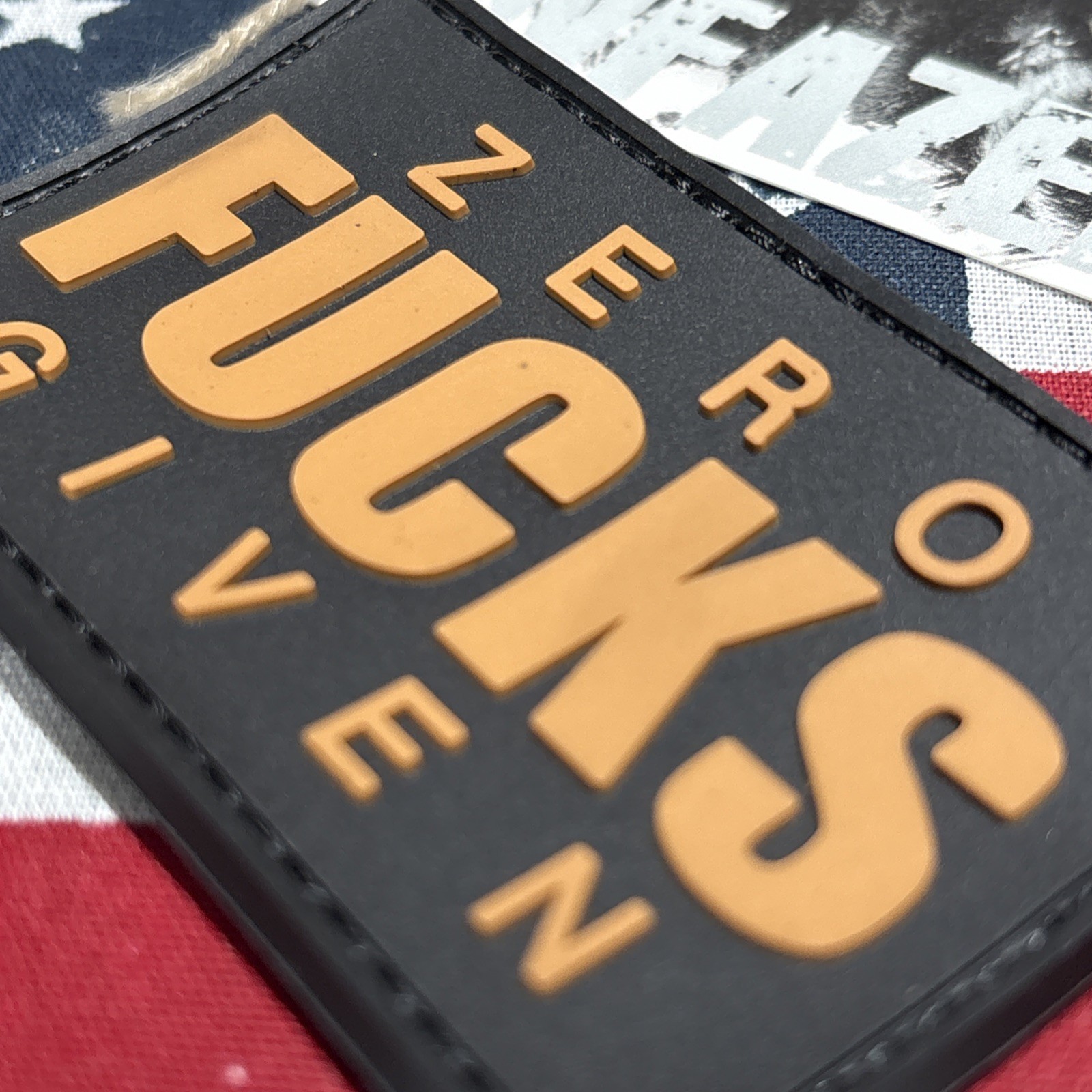 Zero F’s Given Blk Brown Morale Tactical Hook & Loop Patch High Quality 3d PVC