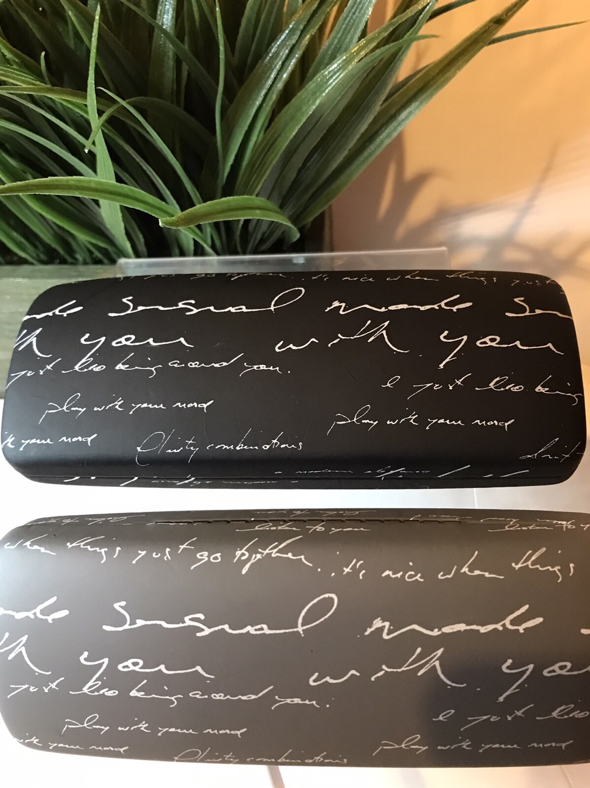 Eyeglass Cases Kensie Hard Eyeglass Storage Sensual Letters Black & Grey (2)