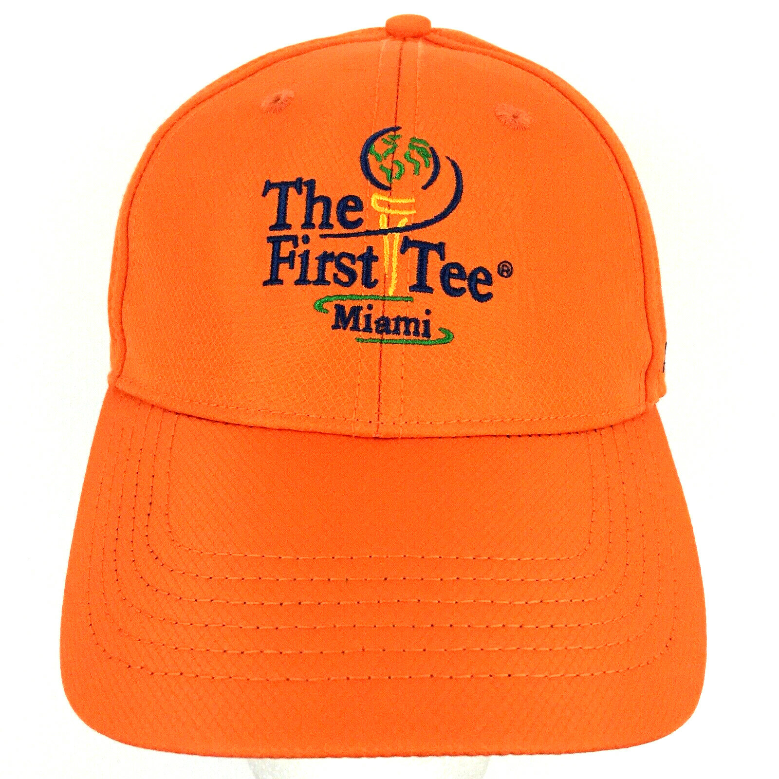 First Tee Miami FL Dade Golf Cap Spell Out Script Logo Tour Beach Baseball Hat