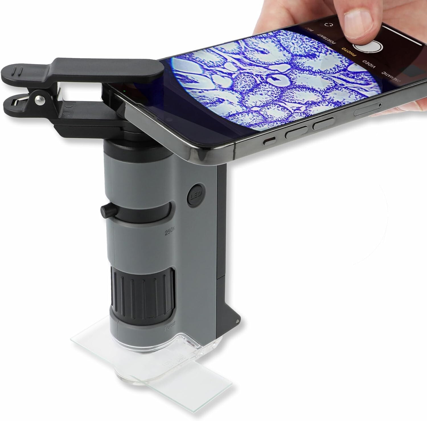 Carson MicroFlip 100x-250x LED & UV Lighted Pocket Microscope Handheld Digital
